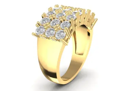 Diamond ring for engagement or anniversary 1691 3D print model