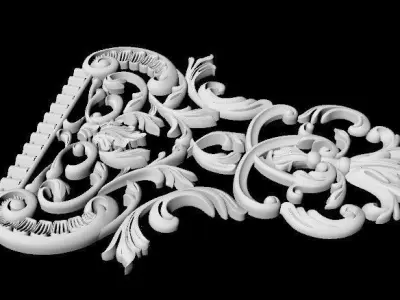 Central decor ornament for furniture 3D model 842