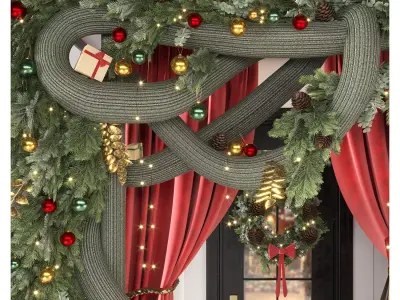 Christmas Entrance Portal Decoration Set 3D model