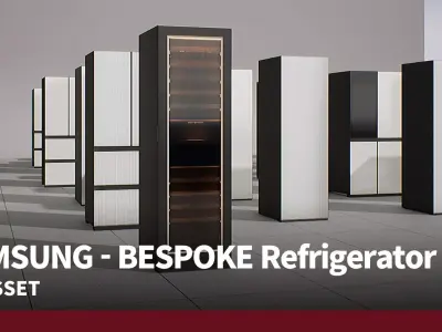 SAMSUNG - BESPOKE Refrigerator Built-IN Low-poly 3D model