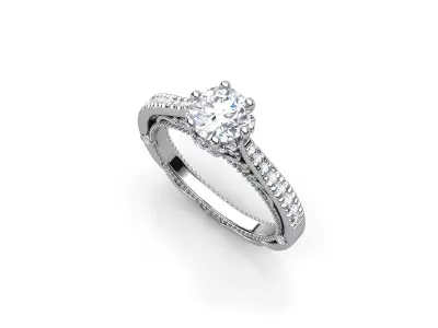ZER020 diamond engagement ring 3D print model
