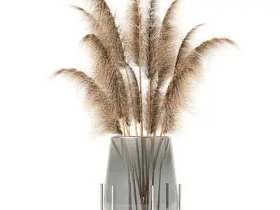 Bouquet of dried flowers in a vase 101 3D model