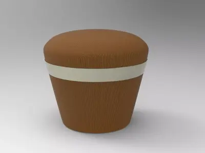 CupCake Pouf Low-poly 3D model