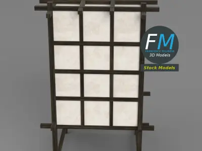 Shoji lamp 1 3D model