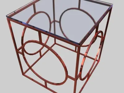 Glass Table 12 Low-poly 3D model