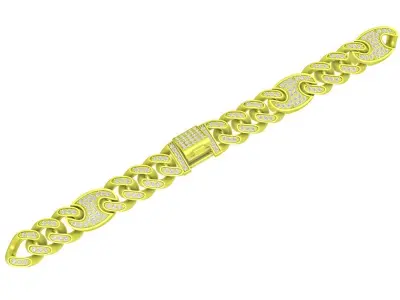 Luxury Pave Cuban Link Bracelet Jewelry Design  4133 3D print model