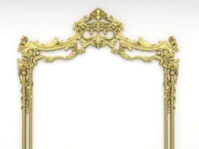 Plaster decorative frame 3D model 05 3D model