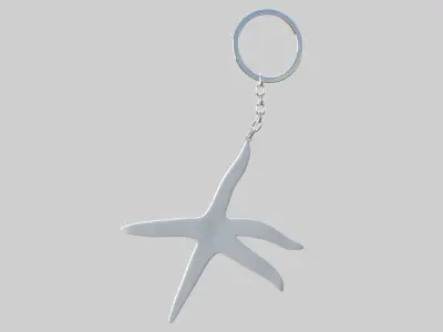 starfish keychain white 3D model