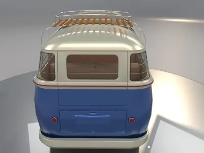 Volks Wagen Type 2 Kombi Samba LO POLY 3D model