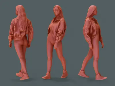 Girl in Nike 3D model