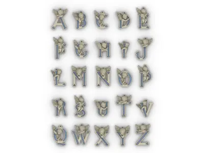 My Angel Letter Pendant Necklace 3D print model