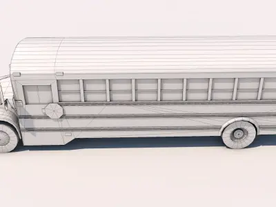 School Bus Low-poly 3D model