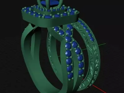 Princes cut Twin ring  3D print model