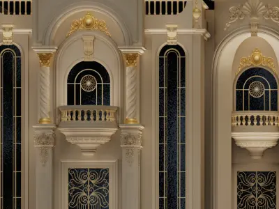 Royal Decorative Palace Facade 3D model