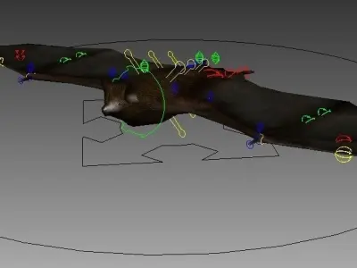 Bat Rigged and Animated Low-poly 3D model