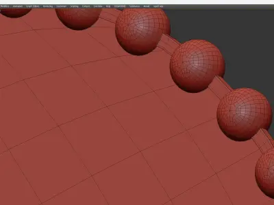 Dia Marlowe Round Decorative Wall Mirror Gold Low-poly 3D model