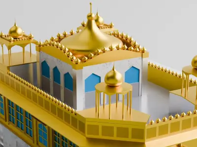 Golden Temple 3D Model Low-poly 3D model