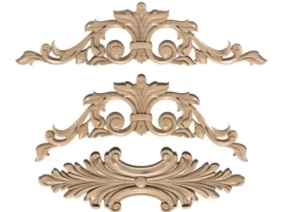 Cartouche-025 carved ornate ornaments 3D model