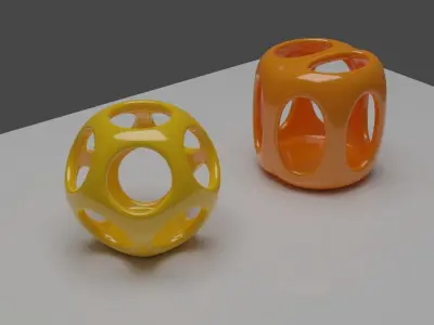 Geometric Containers Cage Vases 3D print model