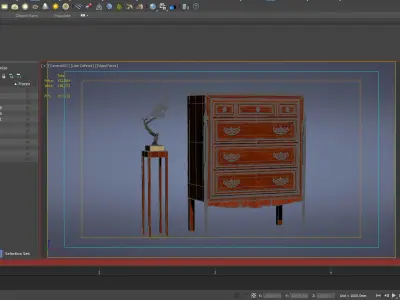 cabinet cabinet wardrobe sofa bed table bookshelve 3D model