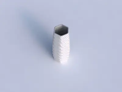 Vase hexagon with twisted grid plates 3D print model