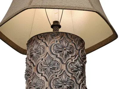 Aged Bronze Arabic Oriental Nightstand bedside Table Lamp 3D model