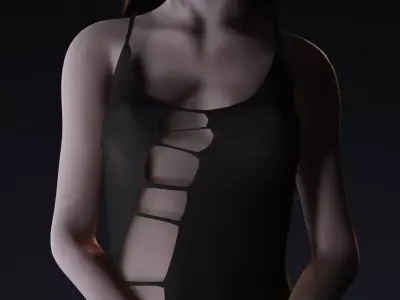 Red-Eyed Dark Vampire Girl  Fully Rigged 3D Character Game Ready Low-poly 3D model