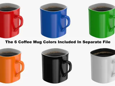 Coffee Mug White With Coffee 3D model