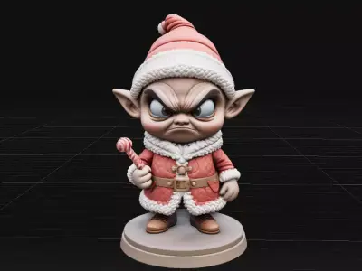 Grump Christmas Character 3D Print Model 3D print model