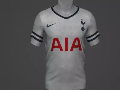 tottenham Football Jersey T-Shirt - Soccer Kit Low-poly 3D model