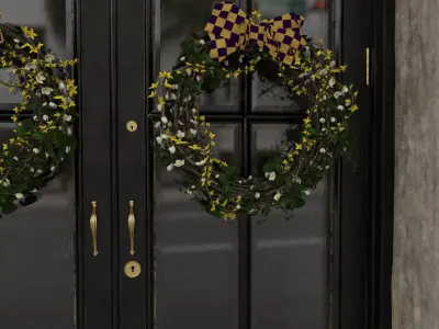 Entrance classic door 07 3D model