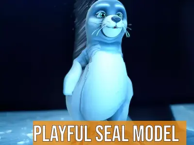 Playful Seal model pack Low-poly 3D model