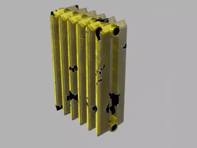 rusty cast iron heating radiator 3D model