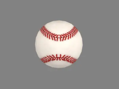 A baseball Low-poly 3D model
