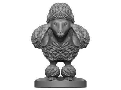 Poodle statue of sheep 3D model
