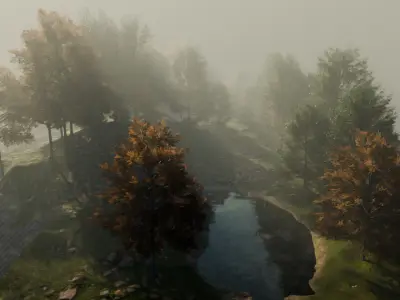 Nature Landscape Pond under Goodray Free 3D model