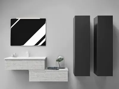 Bathroom furniture set 01 3D model