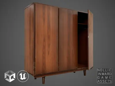 Soviet Wardrobe Variant 1 Brown - Clean and Dirty Low-poly 3D model