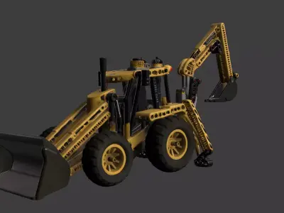 Chinese Lego front end loader  Low-poly 3D model