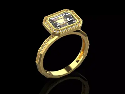 Emerald Ring N135 3D print model