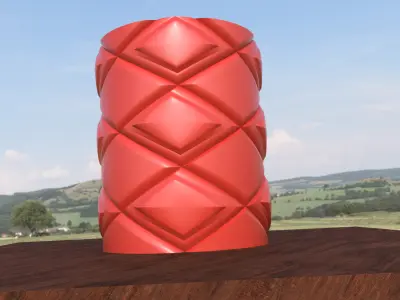 Diamond pattern Vase home decor Pen holder Free 3D print model