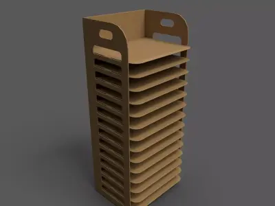 Drawers in Cardboard Low-poly 3D model
