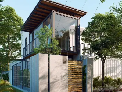Container apartment 3D model