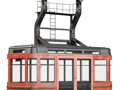 Cable Car Low-poly 3D model
