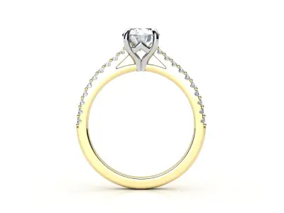 cr-010 person diamond engagement ring gold 3D print model