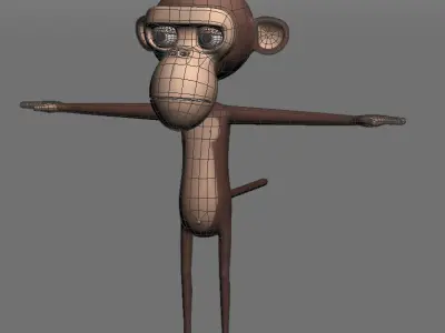 Cartoon monkey 3D model