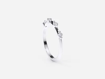 ZDR0191 ring with diamonds gold 3D print model