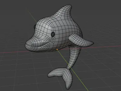 Dolphin Low Poly  Low-poly 3D model