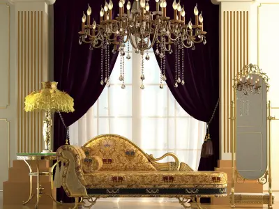 classic interior  Free 3D model