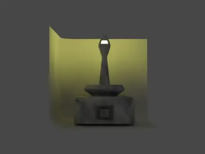 Cracked fountain  Free low-poly 3D model